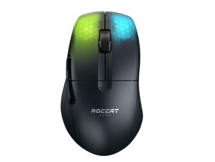 Bezdrôtová herná myš Roccat Kone Pro Air / 19000 DPI / s osvetlením RGB / 5 tlačidiel / čierna / ROZBALENÉ