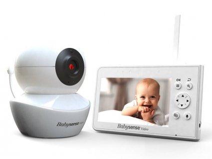 Babysense Video Baby Monitor V43 / 4,3" / dosah až 300 m / 2100 mAh / biela / ROZBALENÉ