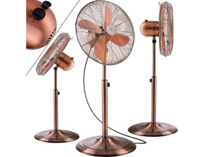 Stojanový ventilátor Kesser / 40 cm / meď / POŠKODENÝ OBAL