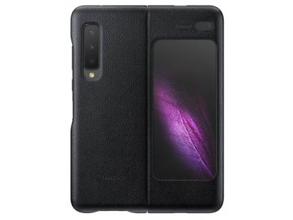 Kožený kryt Samsung pre Galaxy Fold / čierny / POŠKODENÝ OBAL