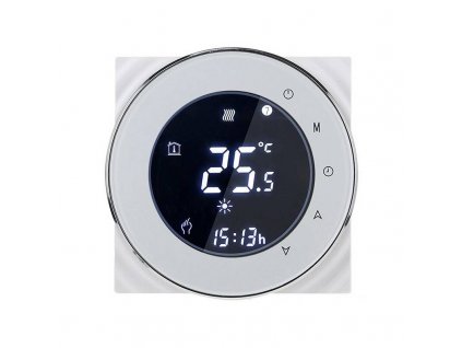 Bezdrôtový termostat iQtech SmartLife GCLW-W / WiFi termostat pre kotly a bojlery s bezpotenciálovým spínaním / 3 A / 5 až 35 °C / biely