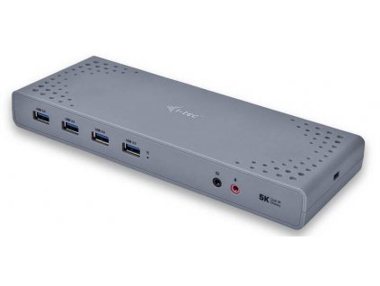 i-tec USB 3.0 / USB-C Dual Display (CADUAL4KDOCK) / LED indikácia / 2× HDM + 2× DisplayPort / 6× USB 3.0 / sivá