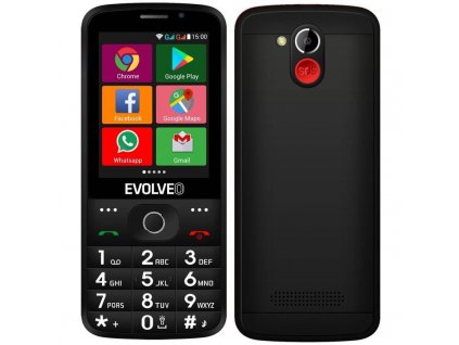 Mobilný telefón Evolveo EasyPhone AD (EP-900-ADB) / 4 GB / 320 × 240 px / Bluetooth / GPS / 2,8" (7,1 cm) / DUAL SIM / 1700 mAh / čierny / ROZBALENÉ