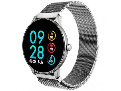 Fitness náramok Carneo SlickFit Oxygen+ (8588006962901) / 160 mAh / 240 × 240 px / Bluetooth 4.0 / 1,3" (3,3 cm) LED displej / strieborná / ROZBALENÉ