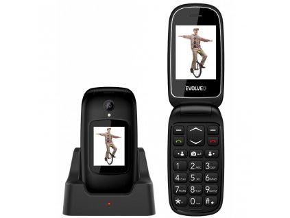 Mobilný telefón Evolveo EasyPhone FD (SGM EP-700-FDB) / s nabíjacím stojanom / Dual SIM / 1000 mAh / čierny / ROZBALENÉ