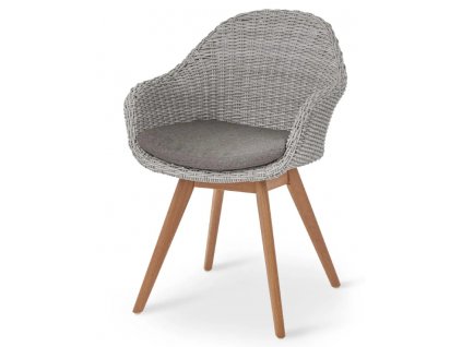 Škrupinová stolička s polyratanovým čalúnením / nosnosť max. 120 kg / sivá