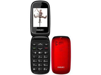 Mobilný telefón Evolveo EasyPhone FD / SGM EP-700-FDR + nabíjací stojan / Bluetooth / červená / ROZBALENÉ