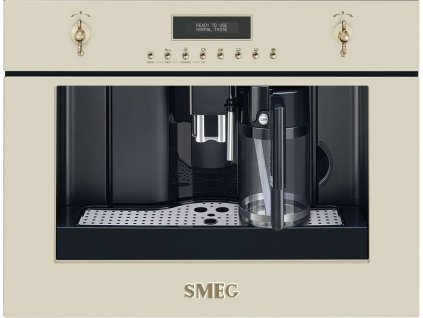 Vstavaný automatický retro kávovar Smeg CMS8451P / 45 x 60 cm (v x š) / 8 tlačidiel / 1,8 l / 15 barov / 1350 W / krém / POŠKODENÝ OBAL