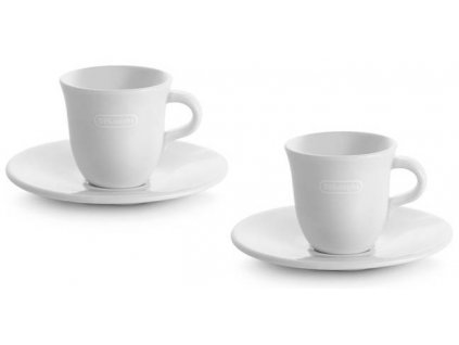 Porcelánové šálky na espresso De'Longhi 2 x 70 ml DLSC308 / biela / POŠKODENÝ OBAL