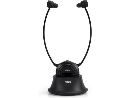 Fysic FH-76 bezdrôtové slúchadlá so zosilňovačom / Bluetooth / dosah 15 m / čierne / ROZBALENÉ