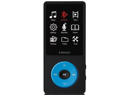 MP3 a MP4 prehrávač Lenco Xemio-860 / 8 GB / LCD TFT displej / 320 × 240 px / 2,4" (6,1 cm) / čierna/modrá / ZÁNOVNÉ