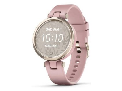 Inteligentné hodinky Garmin Lily - športová edícia - krémovo zlaté / silikónový remienok Dust Rose (010-02384-13) / 1" (2,54 cm) LCD displej / vodotesnosť 5 ATM / Bluetooth / ružová / ZÁNOVNÉ