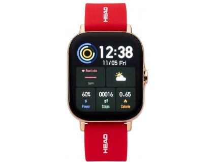 Head LOS ANGELES Smart Watch / LCD displej / IP67 / 1,78" (4,5 cm) / digitálne / Bluetooth / červené / ZÁNOVNÉ