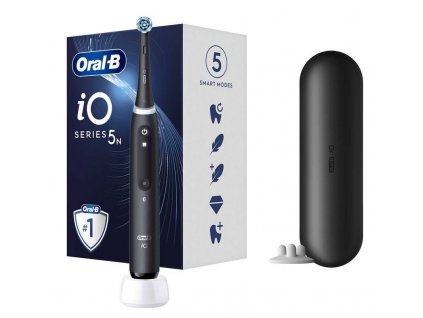 Zubná kefka Oral-B iO Series 5 / magnetická iO / LED displej / Bluetooth / senzor tlaku / 5 režimov čistenia / matná čierna / ROZBALENÉ