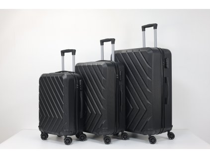 3-dielna sada cestovných kufrov BestBerg BBL-105B / 20, 24, 28 l / ABS / čierna