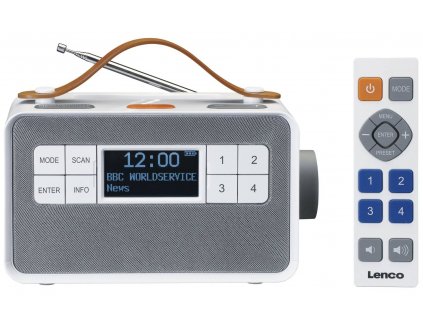 Rádio Lenco DAB+ PDR-065WH / LED displej / Bluetooth / 4 W / biela / sivá / ZÁNOVNÉ
