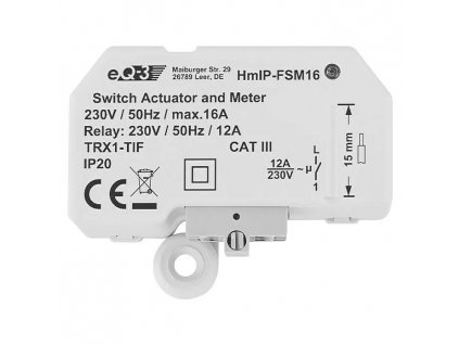 Bezdrôtový spínač Homematic HmIP-FSM16 / 230 V / 50 Hz / 16 A / biely