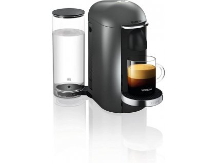 Kávovar na kapsule Krups Nespresso Vertuo Plus deLuxe XN900T Titanium / 1260 W / 1,8 l / titán / oceľ / ZÁNOVNÉ