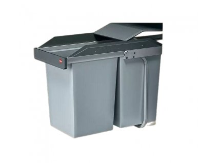 Vstavaný odpadkový kôš Hailo Multi-Box B30 / 2 x 14 l / sivý / ZÁNOVNÉ