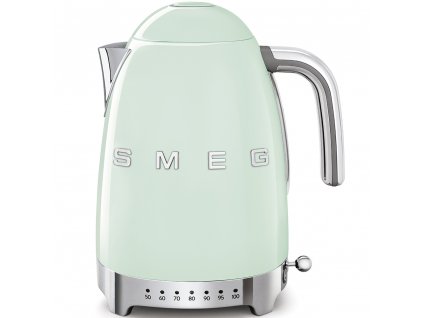 Čajník Smeg 50. rokov KLF04PGEU / regulácia teploty / 1,7 l / 2400 W / pastelovo zelená / POŠKODENÝ OBAL