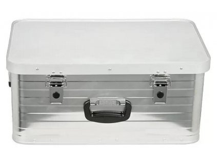 Úložný a prepravný box / 47 l / 55,7 x 35,8 x 23 cm / hliník / rukoväť / strieborná / ROZBALENÉ