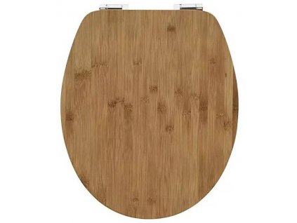 Toaletné sedadlo Bambus / drevo / pomalé spúšťanie / hnedé