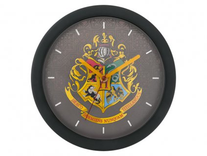 Mebus Harry Potter okrúhle nástenné hodiny / Ø 25,5 cm / plast / strojček / erb Bradavíc