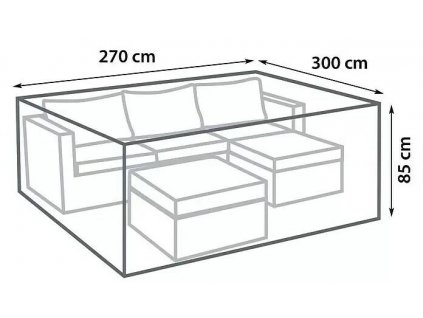 Ochranný kryt na záhradný nábytok / 270 x 300 x 85 cm / polyester / sivá / ROZBALENÉ
