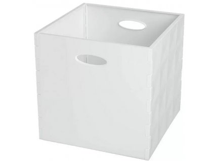 Plastový úložný box / bez veka / 31 x 31 x 30 cm / biely / POŠKODENÝ OBAL
