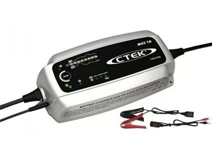 Automatická nabíjačka CTEK MXS 10 EU / 20-200 Ah (nabíjanie) / IP65 / 8 úrovní / LED / strieborná/čierna
