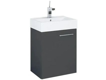 Súprava kúpeľňového nábytku / skrinka s umývadlom / 61 × 45 × 30,5 cm / drevotrieska / biela/antracitová / ZÁNOVNÉ