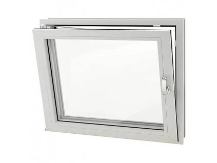 Plastové pivničné okno / dvojsklo / 80 x 40 cm / DIN zarážka vľavo / biela / ROZBALENÉ