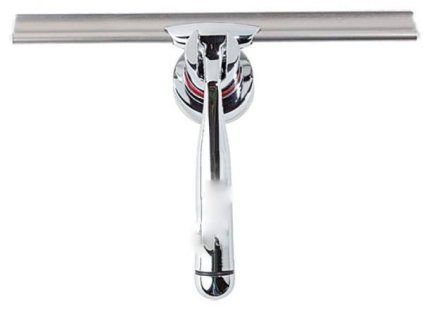 Stierka na vodu do kúpeľne / s držiakom na stenu / oceľ / guma / chróm