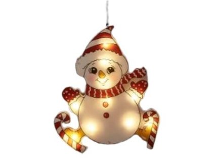 Svetelný veniec snehuliaka / 10 LED diód / 2,1 m / interiér / teplá biela