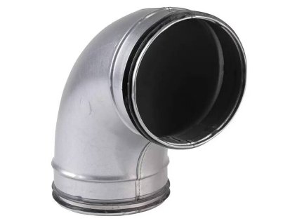 Špirálový ohyb potrubia Air-Circle / 90° / O 15 cm / oceľ / odolnosť do 100 °C / 600 m3/h / strieborná