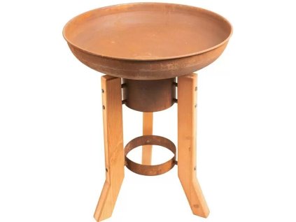 Vonkajší krb RedFire Woody / O 60 cm / oceľ / drevo / hnedá