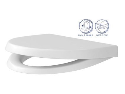 WC sedadlo Cersanit Parva / mäkké zatváranie / duroplast / nerezová oceľ / biela