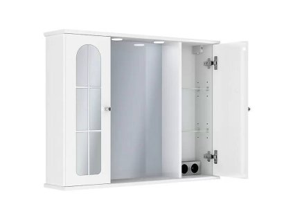 Zrkadlová skrinka Magic LED / 82 x 63,4 cm / 240 lm / 4 W / 230 V / drevotrieska / biela