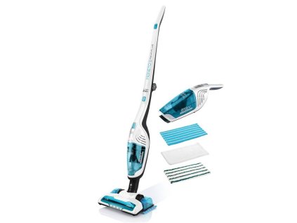 Akumulátorový tyčový a ručný vysávač a mop ETA Moneto II AQUA PLUS 6453 90000 / 3v1 / 21,6V Li-ion / 0,55 l / biela/modrá