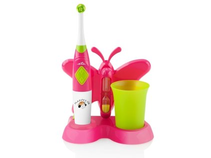 Detská zubná kefka ETA Zubnička 1294 90070 / rotačno-oscilačná 3D / 2× AAA / 4 500 oscilácií/min. / ružová