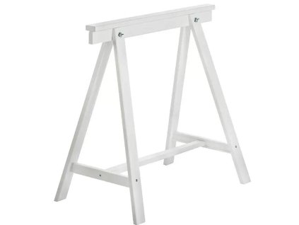 Drevený kozlík Astigarraga Deco / 70 × 72 × 41 cm / nosnosť 400 kg / borovica / biela