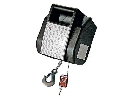 Elektrický navijak Ribitech PE12VT1 / ťažná sila 5000 kg / lano O 4,8 mm / 300 W / čierny