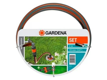 Gardena pripojovacia súprava / vhodná pre podzemný zavlažovací systém Gardena / dĺžka 2 m / O 19 mm /  3/4 ´´ / plast / guma / sivá/oranžová