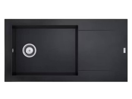Granitový drez CAREA Dukkah s odkapávačom / 98 x 50 cm / odolnosť do 300 °C / CAREAlith® / čierny