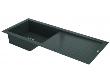Granitový vstavaný drez Vague / 118 x 50 x 19 / bez výrezu pre batériu / tmavosivý