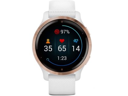 Chytré hodinky Garmin Venu 2S 010-02429-13 / 40 mm / GPS / Rose Gold/White Silicone Band