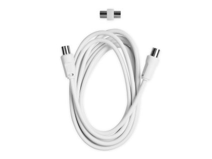 Koaxiálny kábel Ekon ECAN30MFW / 9,5 mm / 3 m / biely
