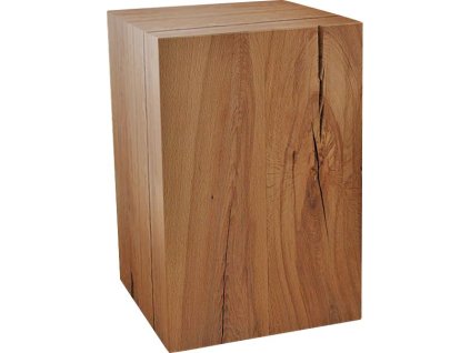 Konferenčný stolík / 30 x 30 x 45 cm / blok / buk / masívne drevo / hnedá