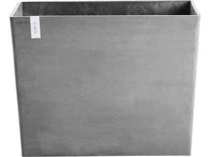 Obdĺžnikový kvetináč s kolieskami Ecopots Paris / 85 x 40 x 65 cm / 220 l / spodný odtok / plast / sivá