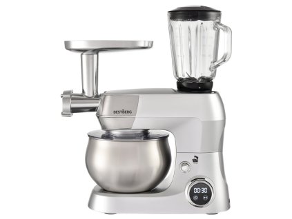 Multifunkční kuchyňský robot BestBerg BBR-1900S / 1900 W / 5 l / 12 rychlostí / stříbrná